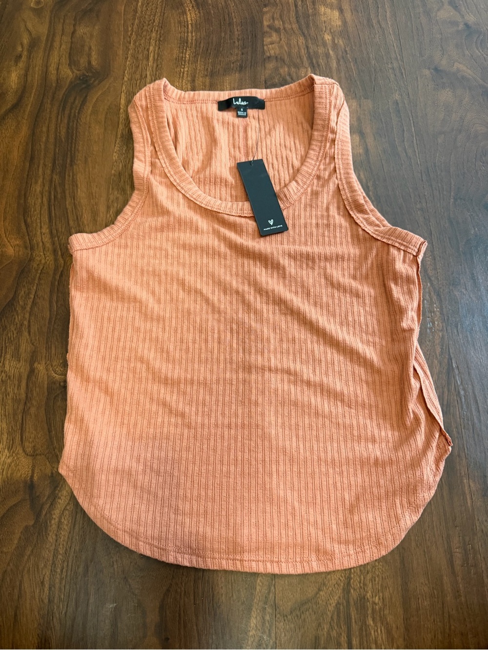 3/$30 ☀️ Lulus Simple and Carefree Terra Cotta Ribbed Pointelle Tank Top